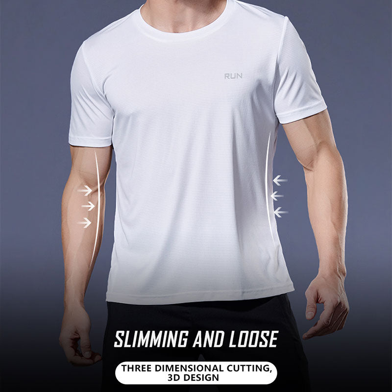 2023 Polyester Gym Shirt Sport T Shirt Men Short Sleeve Running Shirt Men Workout Training Tees Fitness Top Sport T-shirt