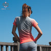 Gym yoga Women's Sport Shirts Quick Dry Running T-shirt Sleeve Fitness Clothes Tees & Tops Deporte Mujer