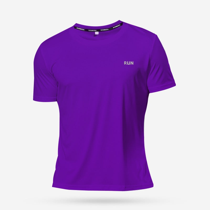 2023 Polyester Gym Shirt Sport T Shirt Men Short Sleeve Running Shirt Men Workout Training Tees Fitness Top Sport T-shirt